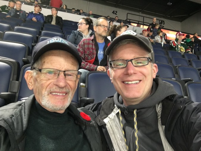 Dad and me at Mooseheads game