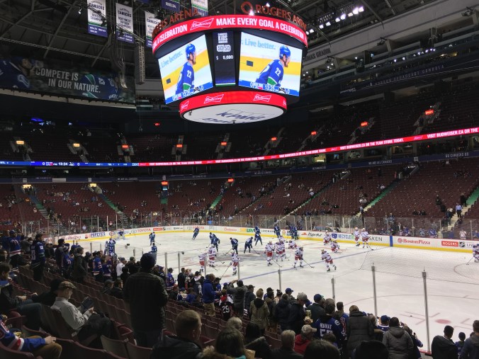Warmup pre-game in Vancouver