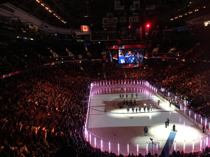 O Canada at Canucks game