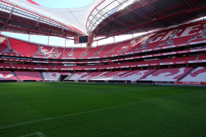 Pitch level at Estádio da Luz