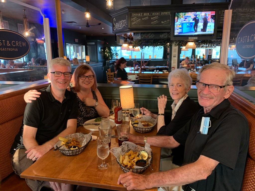 At dinner in Bathurst, NB