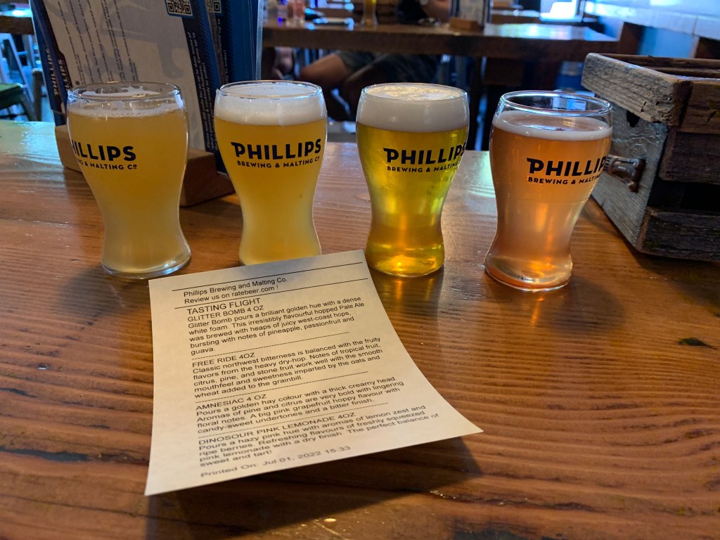 Beer tasting at Phillips Brewing in Victoria, BC