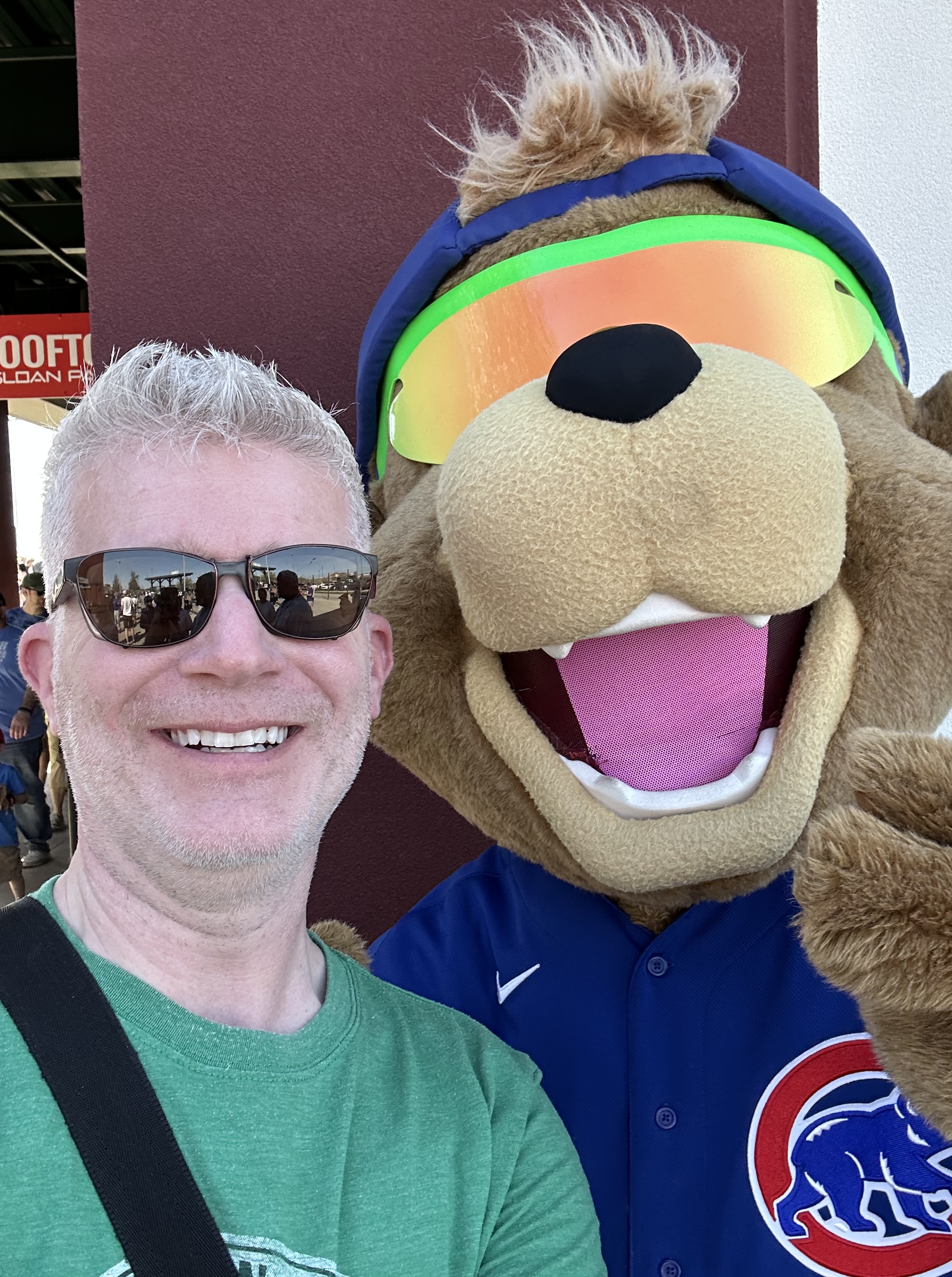 With the Cubs mascot, Clark