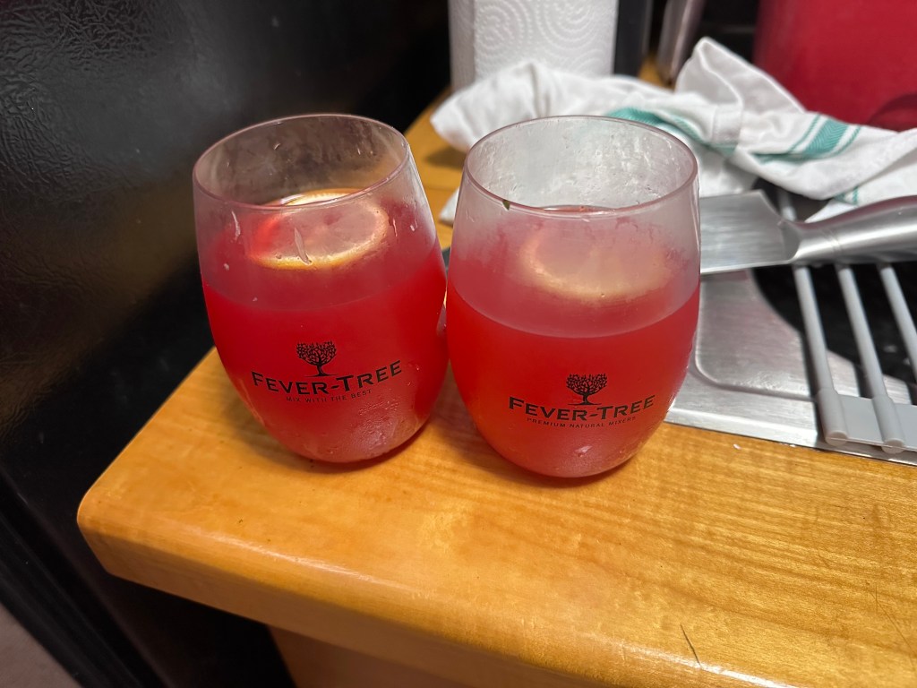 Vacation cocktails in Antigua