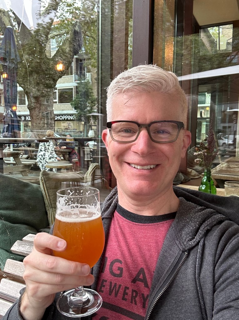 Enjoying a morning beer in Rotterdam