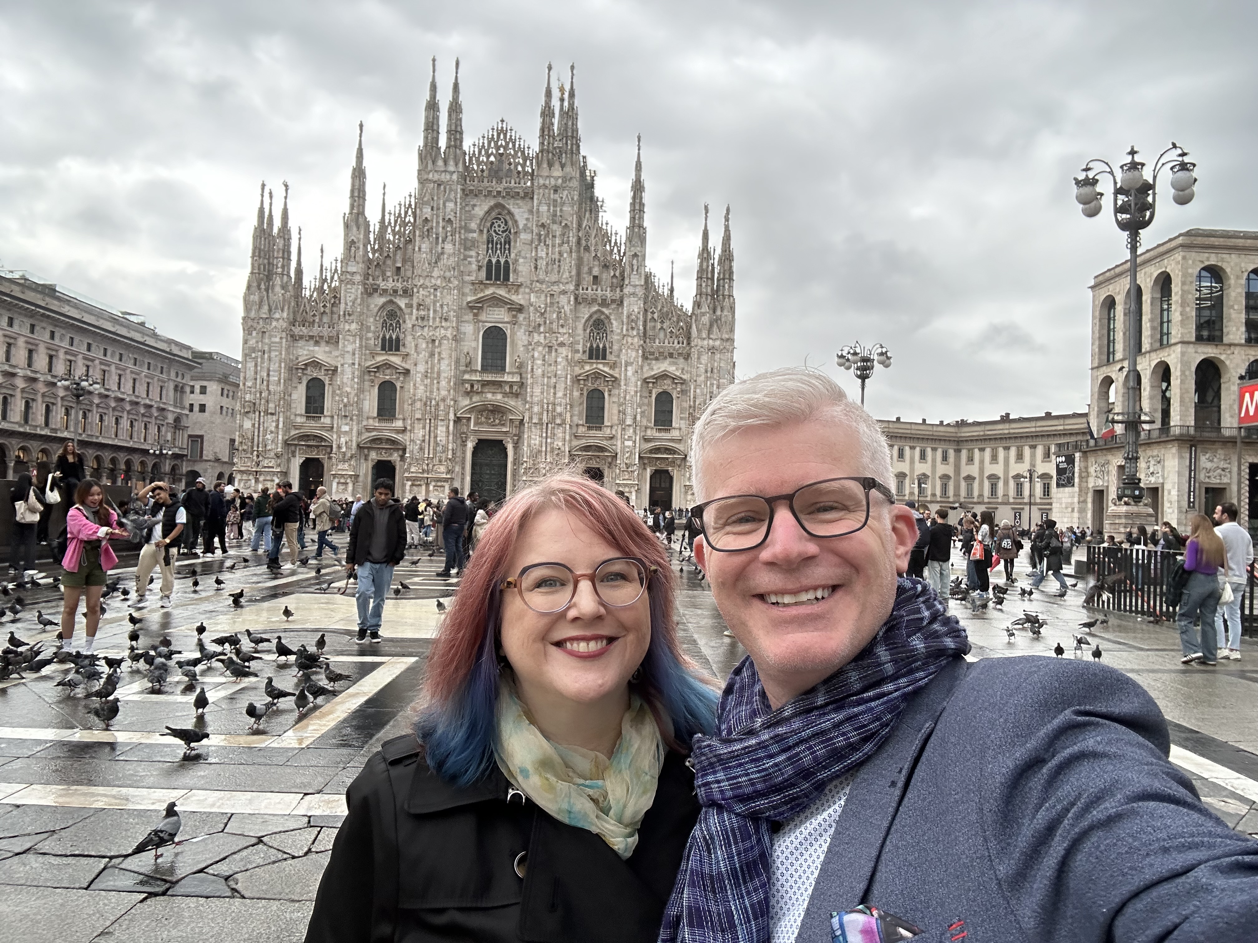In front of the Duomo in Milan
