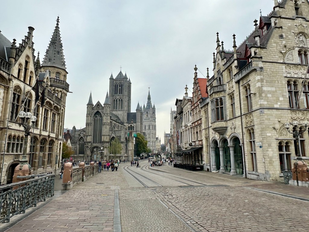 Picturesque Ghent from St. Michael's bridge