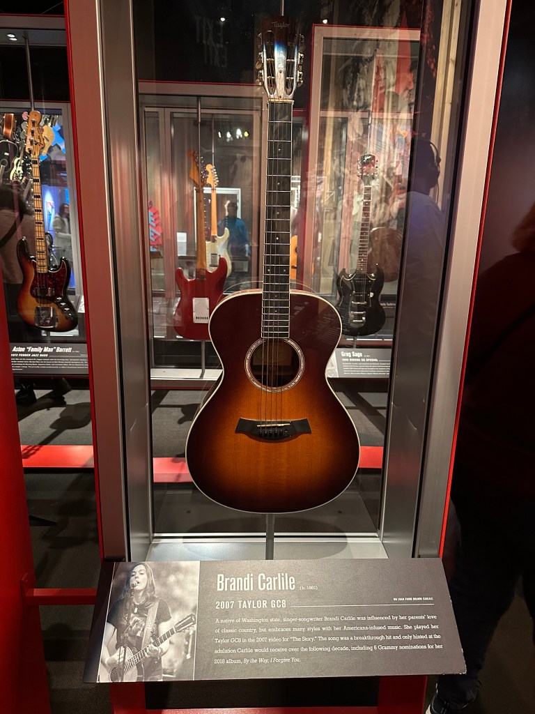 Brandi Carlile's guitar at the Museum of Pop Culture in Seattle