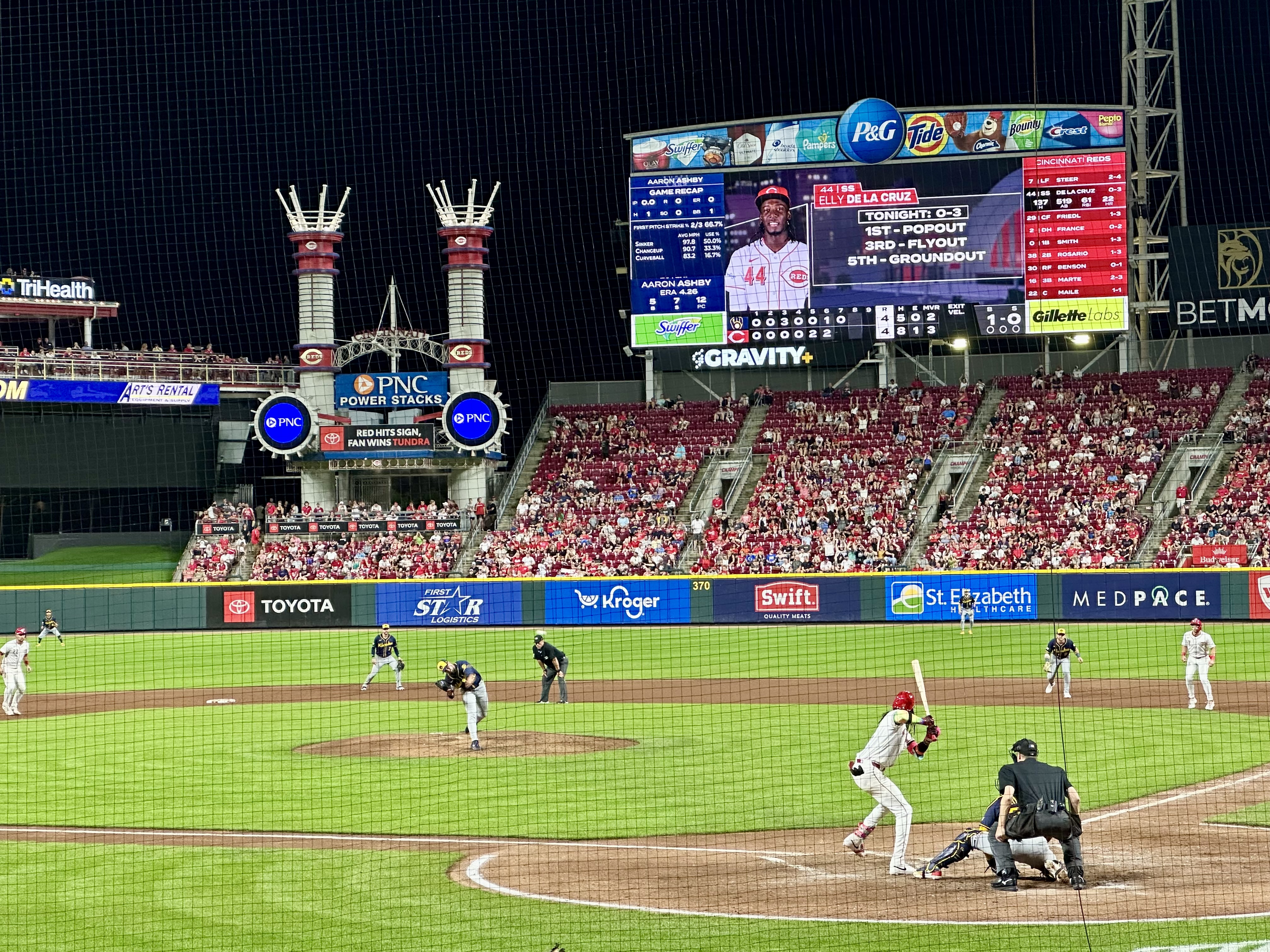 At a Cincinnati Reds game