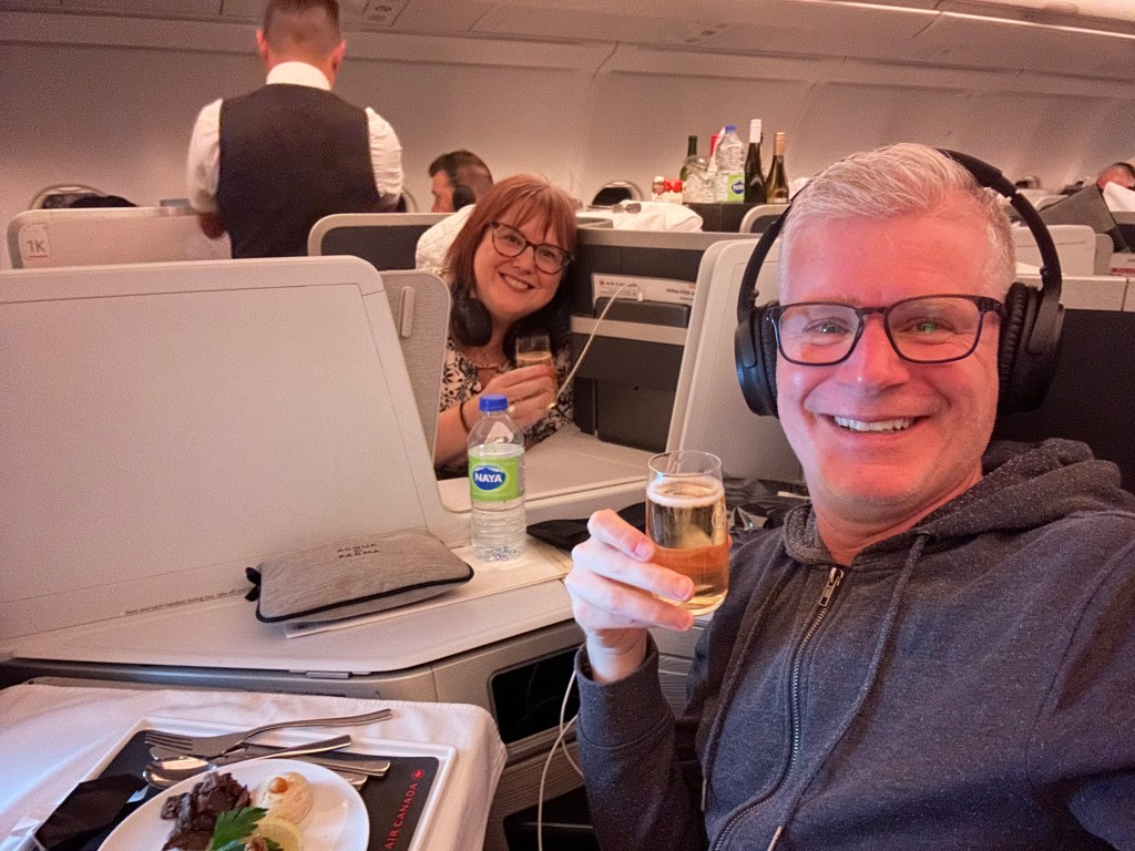 Flying first class to Italy