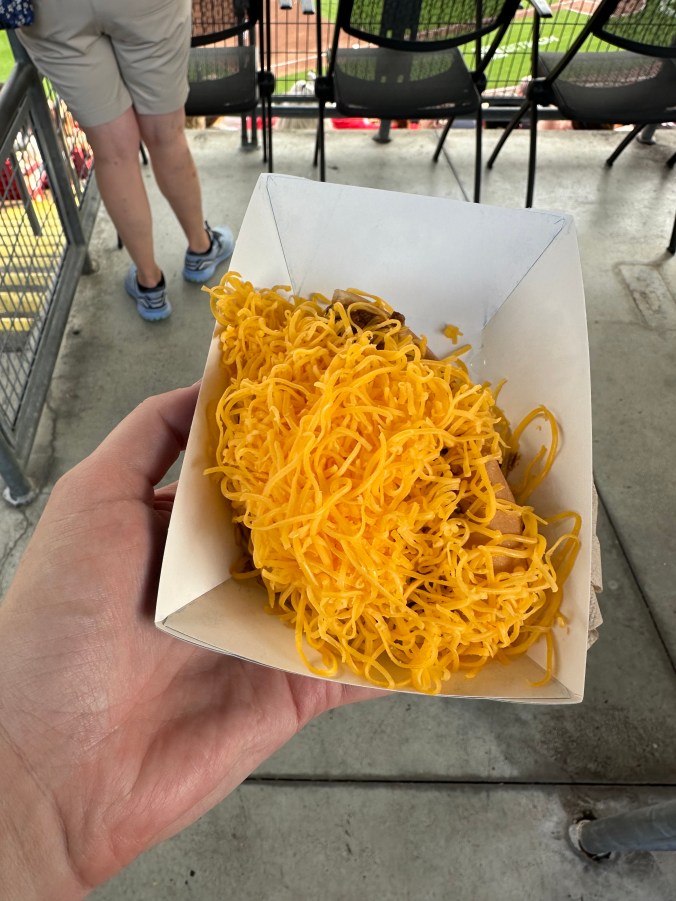 Cincinnati chili dog at Reds game