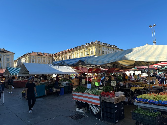 Market day in Turin, Italy