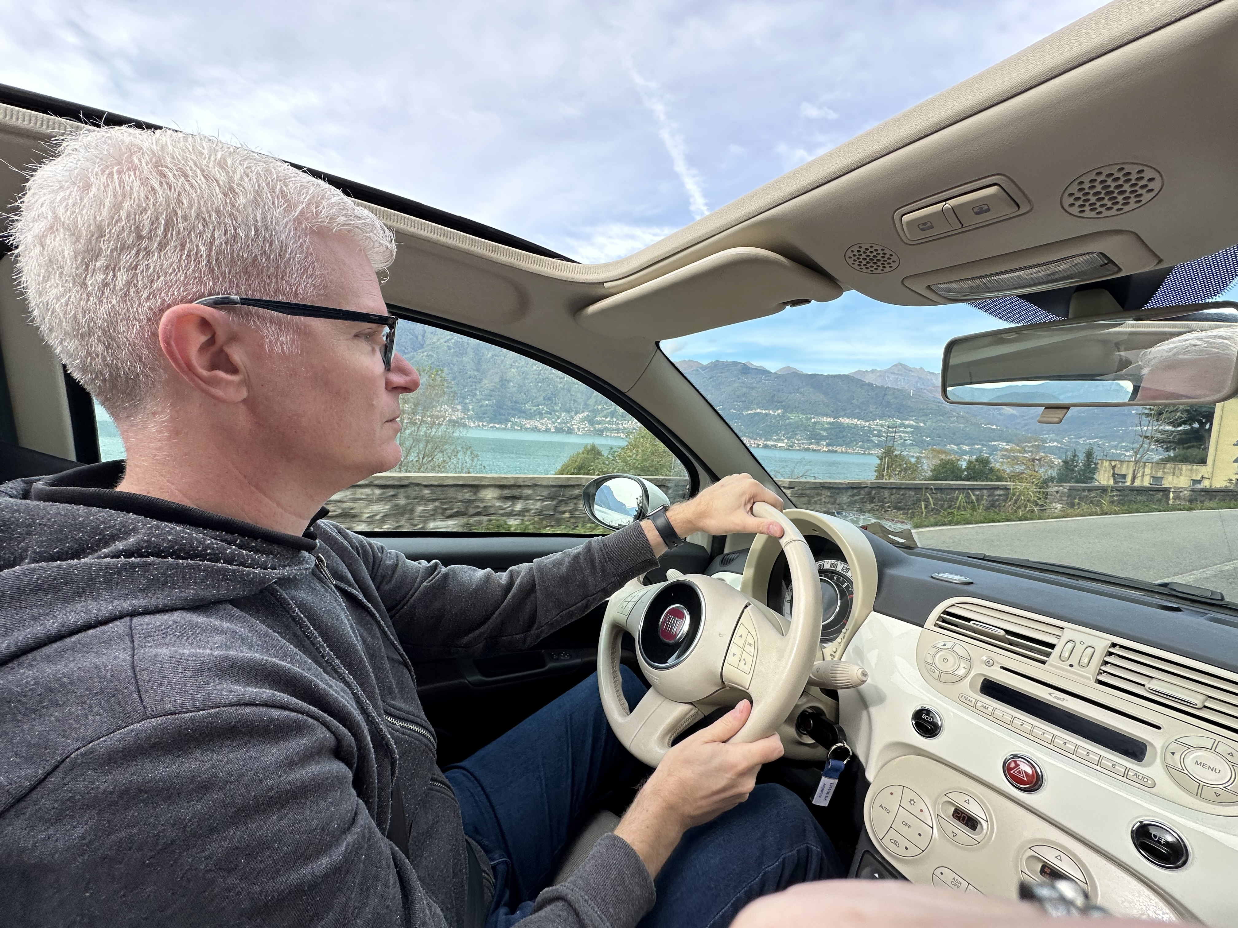 Driving along Lake Como