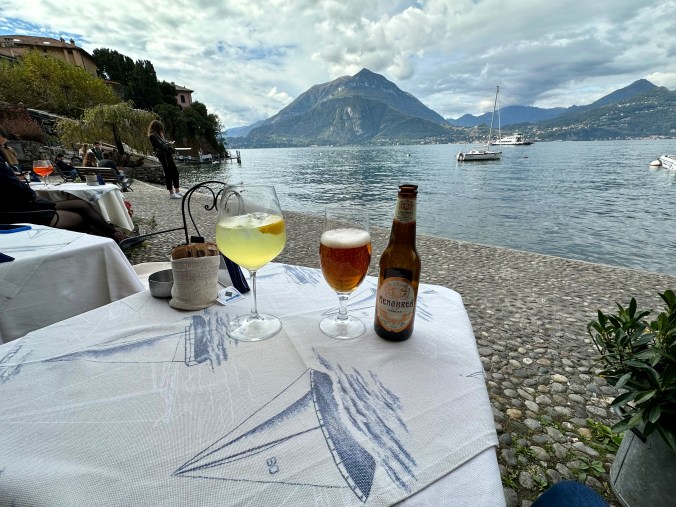 Drinks along the water in Varenna, Italy