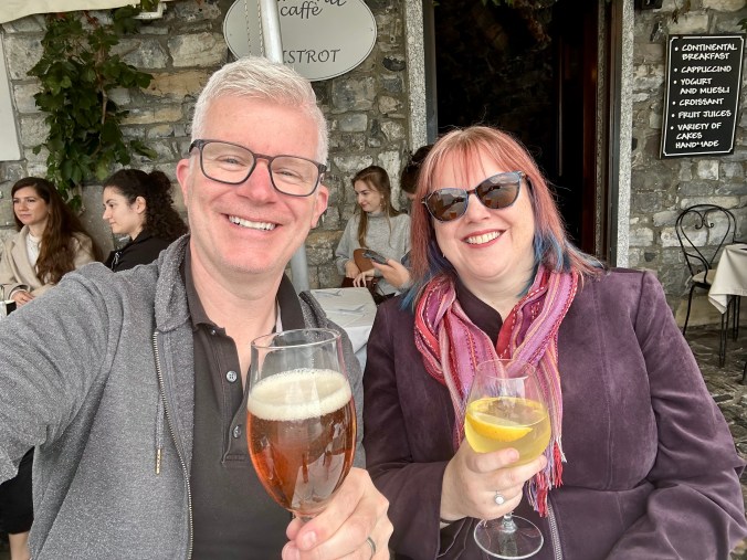Drinks along the water in Varenna, Italy