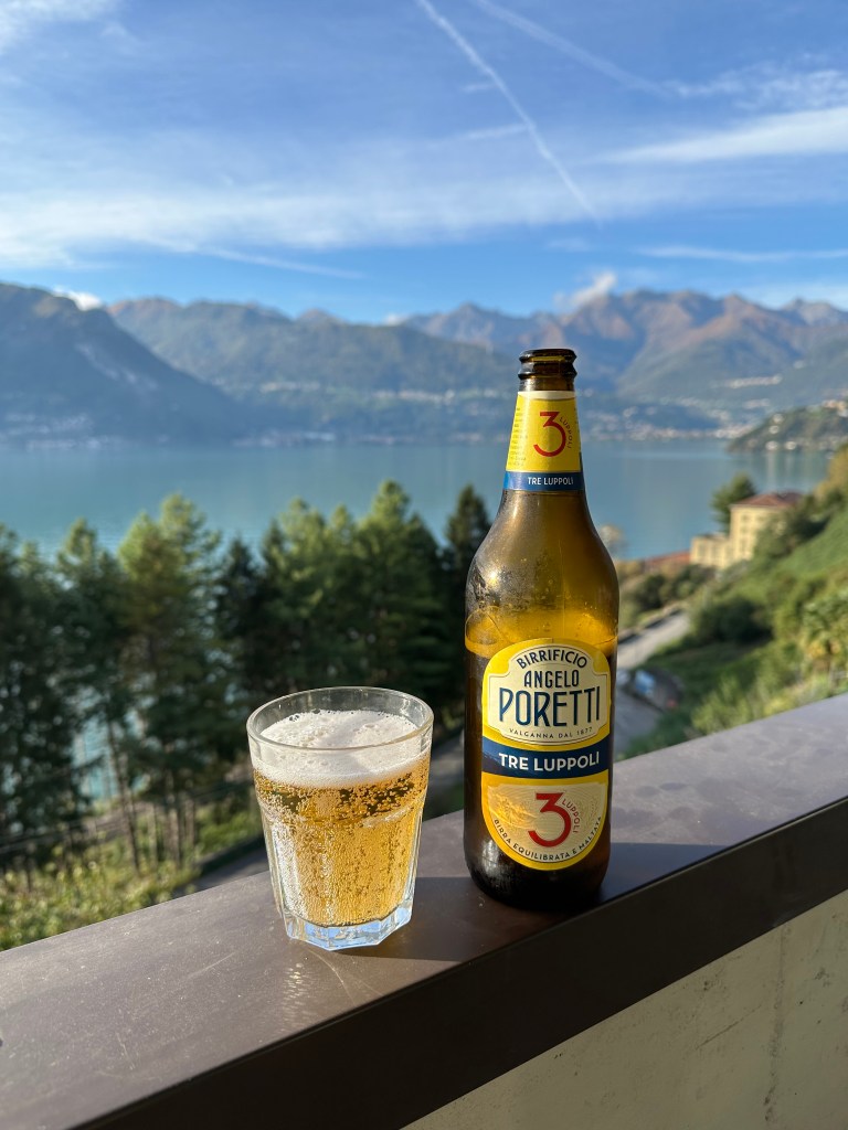 Beer with a view in Dorio, Italy