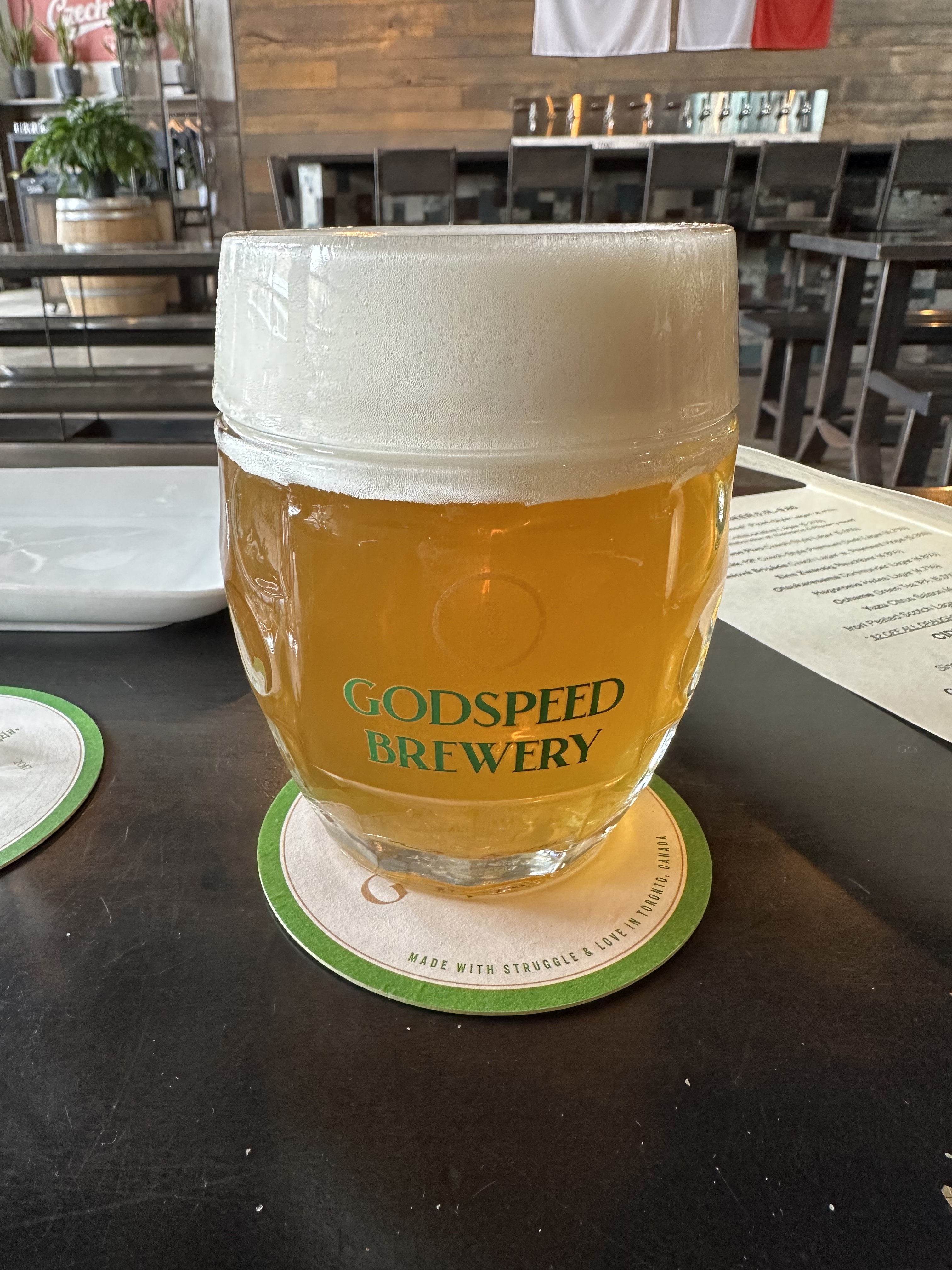 Sampling Czech-style beers at Godspeed Brewing in Toronto