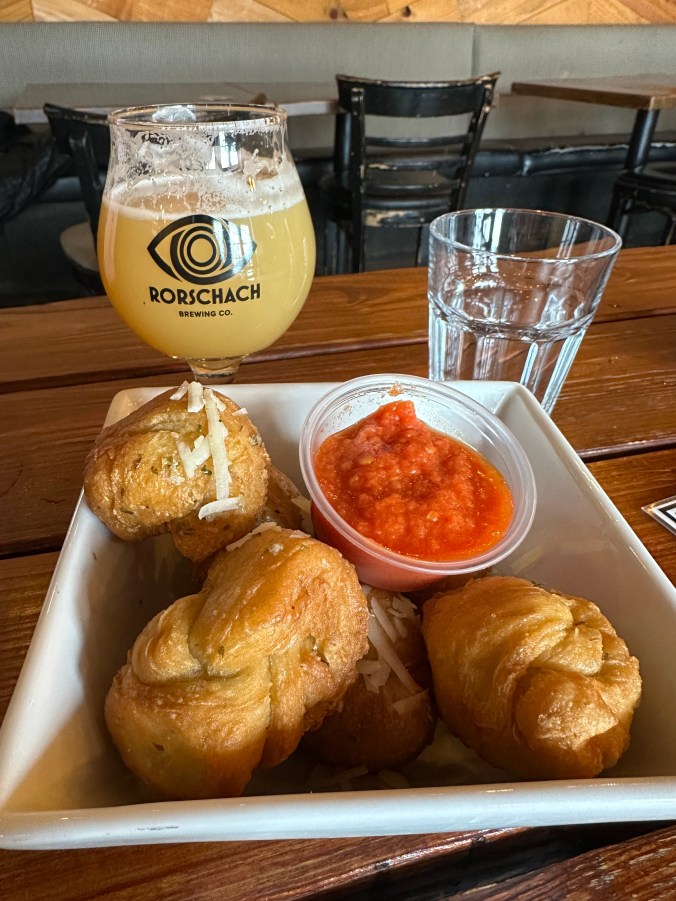 Beer and snacks at Rorschach Brewing in Toronto
