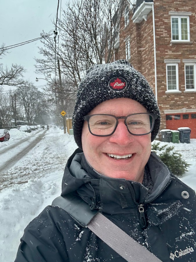 Enjoying a snow storm in Toronto