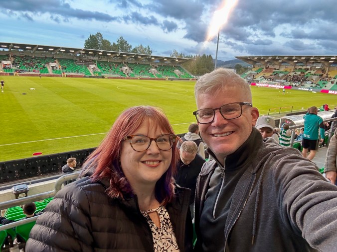 At a Shamrock Rovers FC soccer match in Dublin