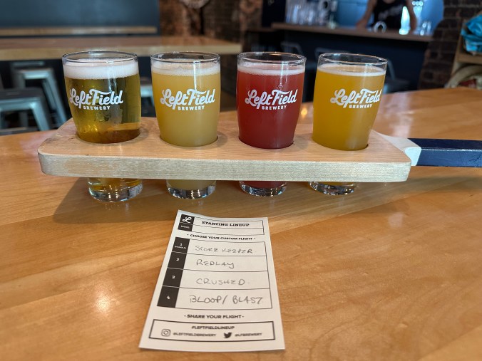 Beer tasting at Left Field Brewery in Toronto