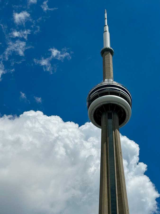 CN Tower from inside Skydome in Toronto