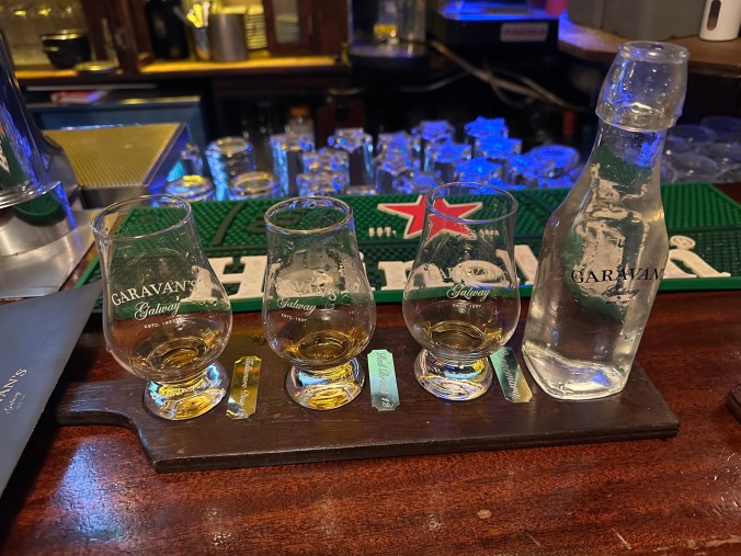 Irish whiskey tasting at Garavan's in Galway, Ireland