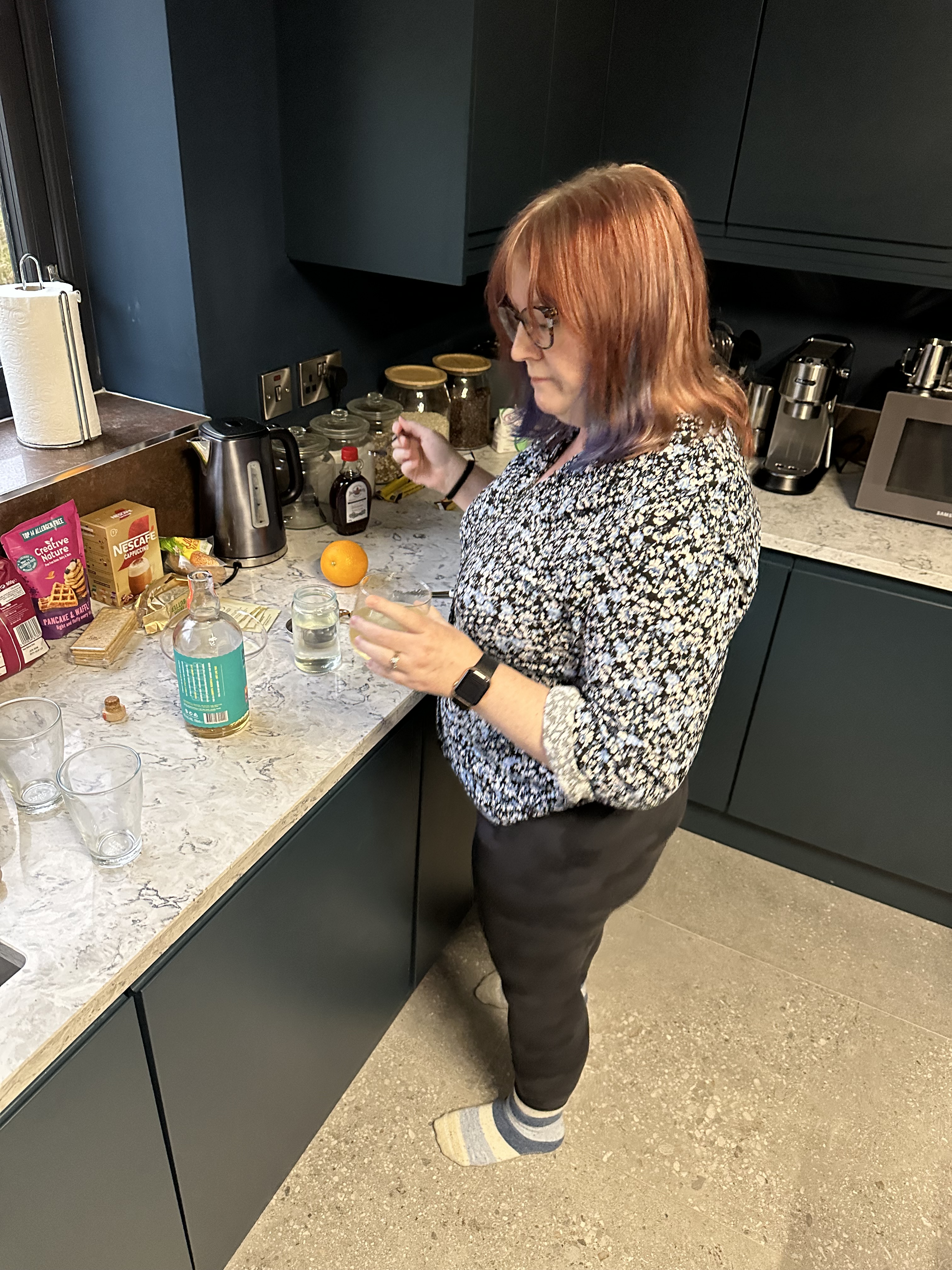 Making whiskey sours in Derrylahan, Ireland